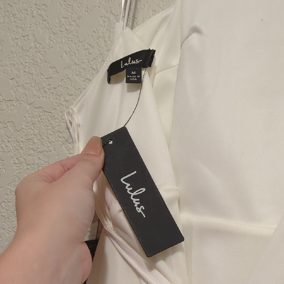 Lulu's Party for Two ivory white asymmetrical bodycon sleeveless mini dress - Picture 10 of 12